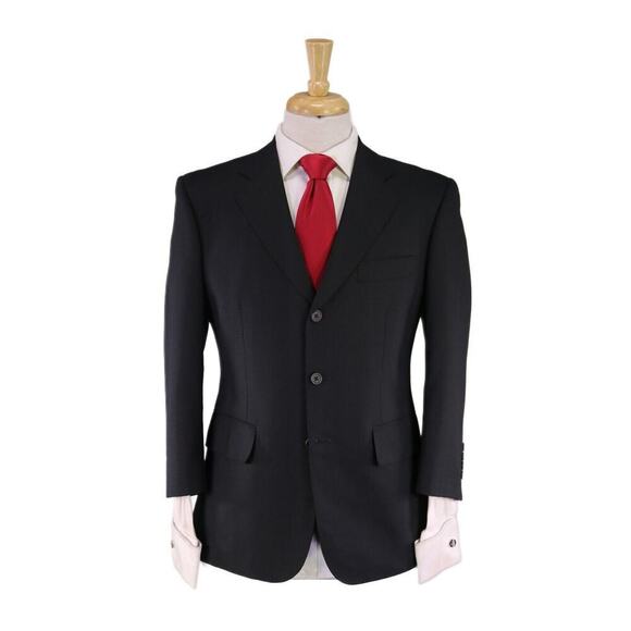 J. Press Custom Made Black Tonstripe 3-Btn Wool Suit 34S - Picture 1 of 10